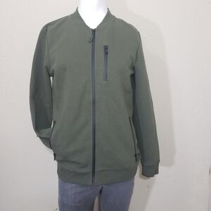 Alcott men zip up sweater military green size L